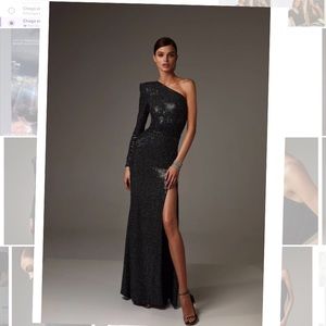 One-Shoulder Sequin tube black dress. Perfect for weddings/events. Brand new !